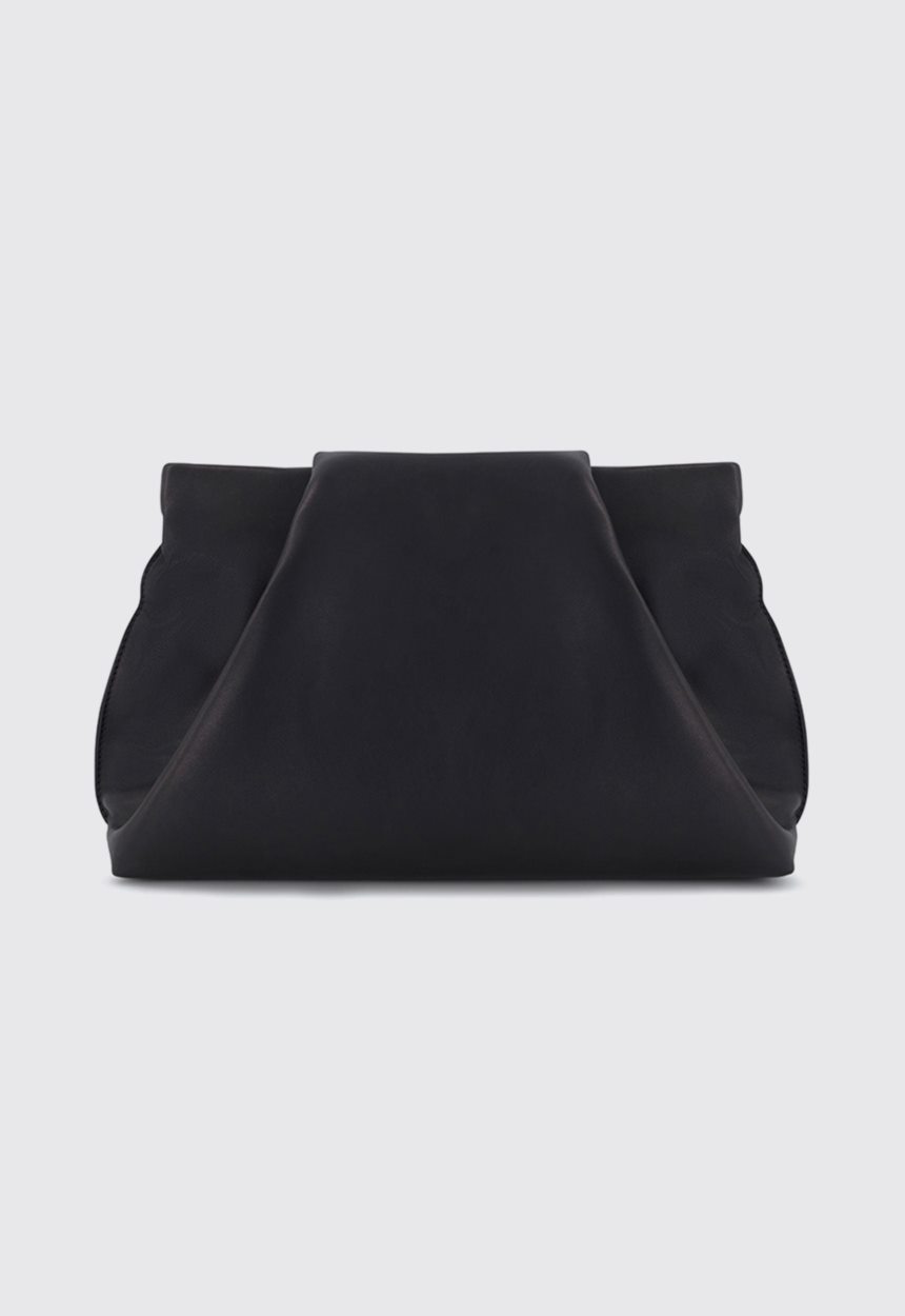 Jac + Jack A ESQUE Fold Clutch Bag - Smooth Black